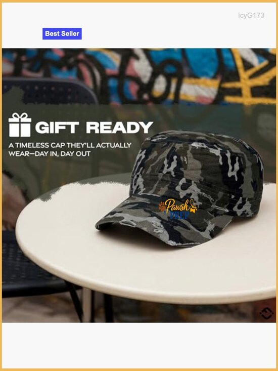 Distressed Military Baseball Cap - Cotton Adjustable Short Brim Hat